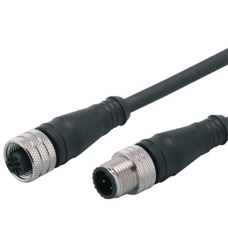 ifm electronic Male 1 way Straight to Female 1 way Straight Actuator/Sensor Cable, 1 m