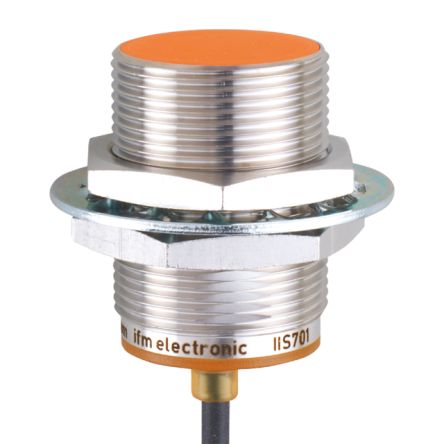 ifm electronic IIS705 Threaded Barrel Inductive Proximity Sensor, M30 x 1.5 PNP IIS 30V dc 15 mm 30 V dc 100mA
