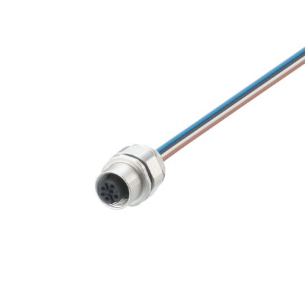 ifm electronic Circular Connector, 1 Contacts, Screw, M12 Connector, Socket, Female, IP68, E124 Series