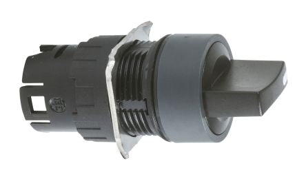 Schneider Electric Harmony XB6 Series 2 Position Selector Switch Head, 16 mm Cutout, Black Handle, IP65