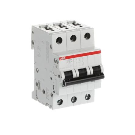ABB System Pro M Compact S200M Miniature Circuit Breaker, 3-Pole, 16A, Type K, 400V ac AC, 125 V dc DC, 15 kA Breaking
