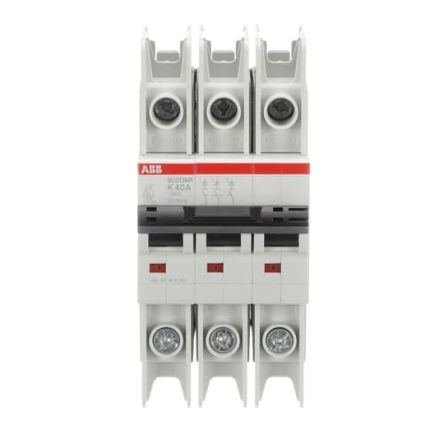 ABB System Pro M Compact SU200 MR Circuit Breaker, 3-Pole, 40A, Type K, 400V ac AC, 125 V dc DC, 15 kA Breaking Capacity