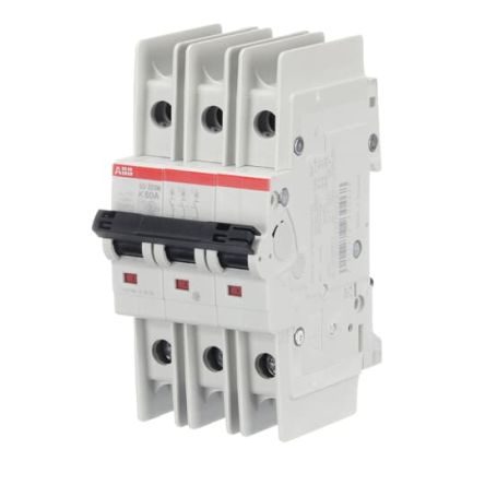 ABB SU200 M SU200 M Miniature Circuit Breaker, 3-Pole, 60A, Type K, 400V ac AC, 15 kA Breaking Capacity