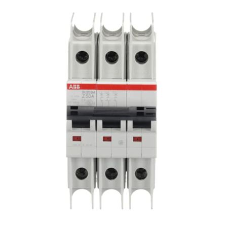 ABB SU200 M Miniature Circuit Breaker, 3-Pole, 50A, Type Z, 400V ac AC, 15 kA Breaking Capacity