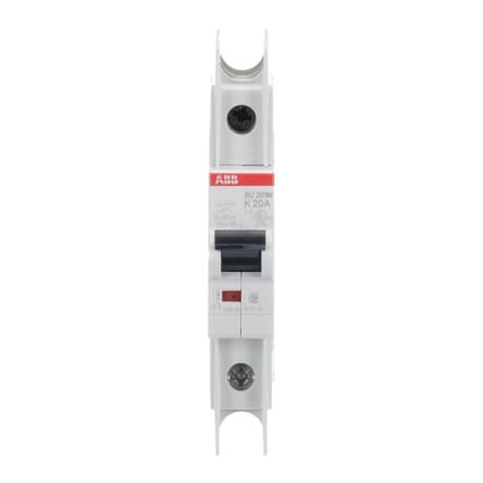 ABB SU200 M Miniature Circuit Breaker, 1-Pole, 20A, Type K, 277V ac AC, 48 V dc DC, 15 kA Breaking Capacity
