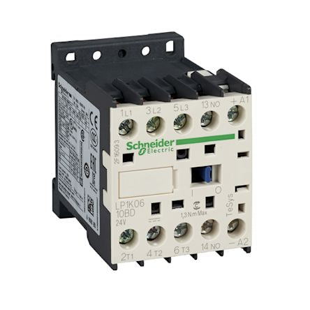 Schneider Electric LP1K Contactor, 24V dc Coil, 3-Pole, 3 kW 24V dc, 3 NO, 690V ac