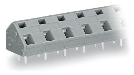 WAGO 236 Series PCB Terminal Block, 2-Contact, 10.16 mm Pitch, Through Hole, 1 Row