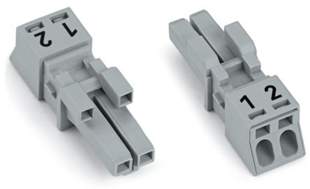 WAGO 890 Series Plug-in Connector Female Push-in, 2-Pole, 16A, 2-Way, IP20, IP40