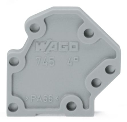 WAGO 745 Series End Plate for Use with Rail Mount Terminal Blocks