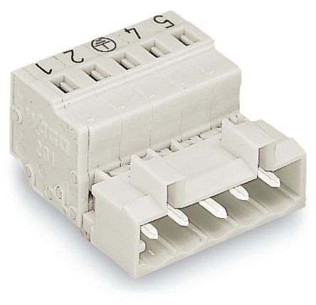 WAGO 721 Series Cable Male Lighting Connector Male Cage Clamp, 3-Pole, 12A, 3-Way