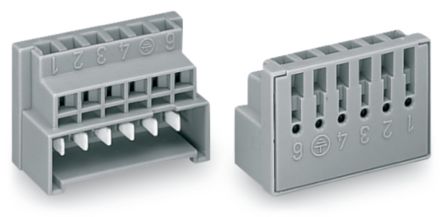 WAGO 730 Series Plug-in Male Lighting Connector Male Cage Clamp, 6-Pole, 10A, 6-Way