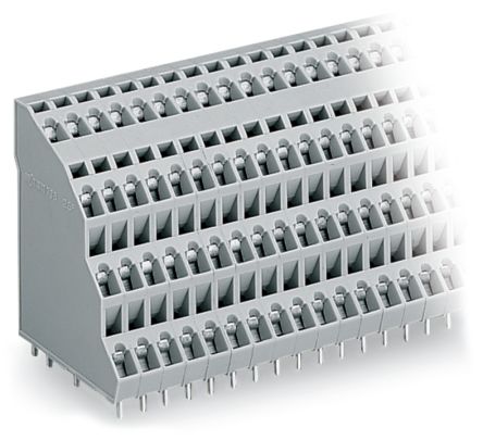WAGO 738 Series PCB Connector, 64-Contact, 5 mm Pitch, Through Hole, 4 Row