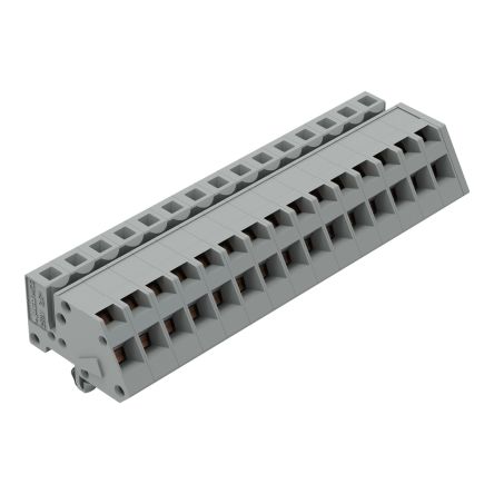 WAGO 731 Series Flange Connector Female Cage Clamp, 15-Pole, 12A, 15-Way