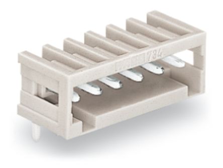 WAGO 733 Series Angled Through Hole Header, 7 Contact(s), 2.5 mm Pitch, 1 Row, Shrouded