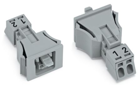 WAGO 890 Series Snap-in Connector Female Cage Clamp, 2-Pole, 16A, 2-Way, IP40