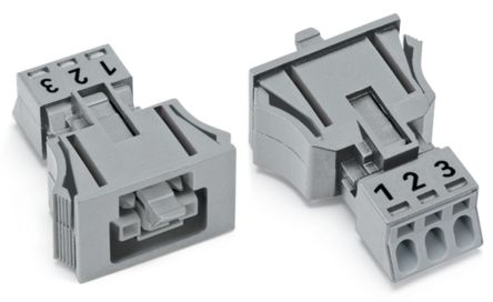 WAGO 890 Series Snap-in Connector Female Cage Clamp, 3-Pole, 16A, 3-Way, IP40