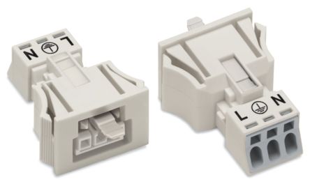 WAGO 890 Series Snap-in Connector Female Cage Clamp, 3-Pole, 16A, 3-Way, IP40
