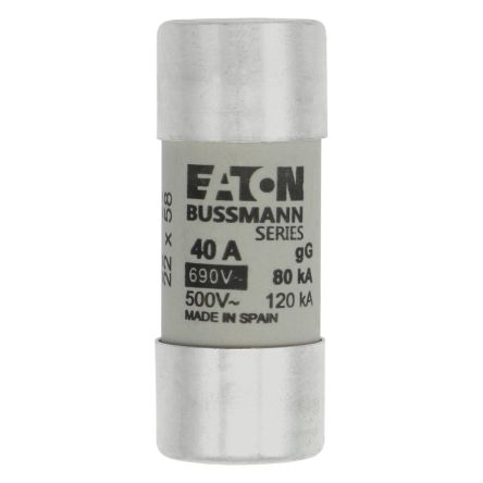 Eaton 40A gG/gL Cartridge Fuse, 22 x 58 mm