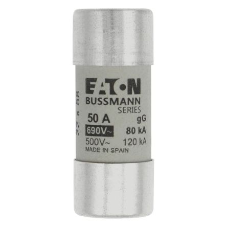 Eaton 50A gG/gL Cartridge Fuse, 22 x 58 mm