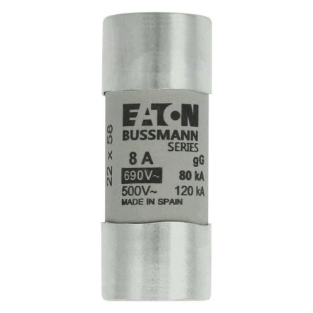 Eaton 8A gG/gL Ceramic Cartridge Fuse, 22 x 58 mm