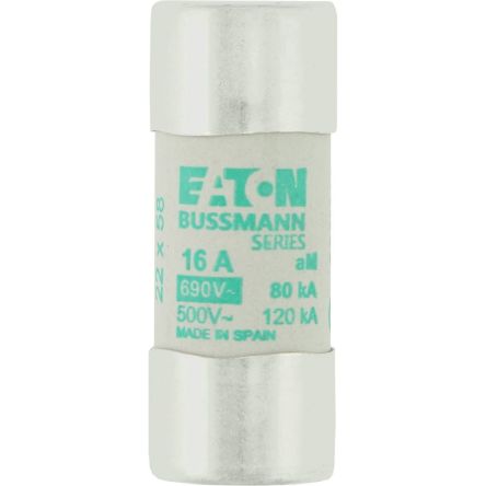 Eaton 16A AM Ceramic Cartridge Fuse, 22 x 58 mm