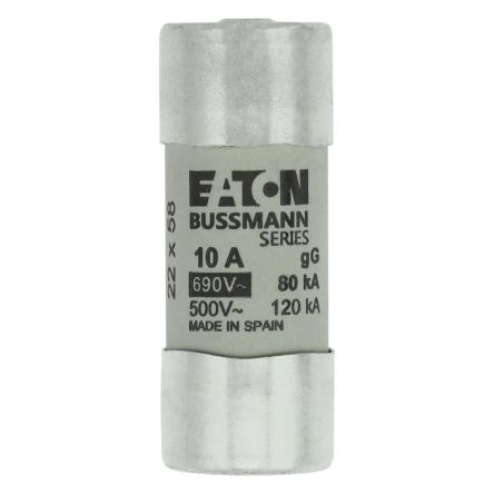 Eaton 10A Cartridge Fuse, 22 x 58 mm