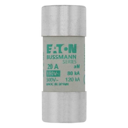 Eaton 20A Ceramic Cartridge Fuse, 22 x 58 mm