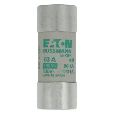 Eaton 63A Ceramic Cartridge Fuse, 22 x 58 mm