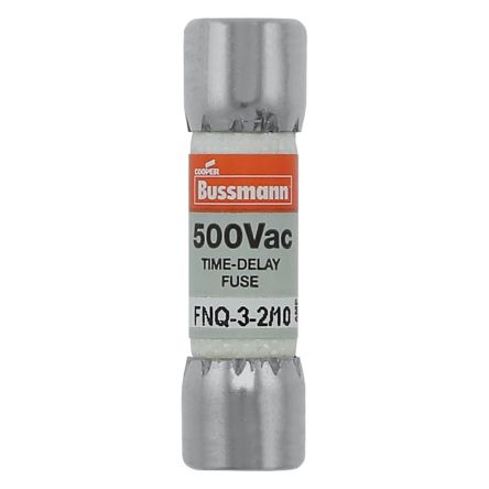 Eaton 3.2A Time Delay Nickel Plated Spring Brass Cartridge Fuse, 0.41 x 0.41 in
