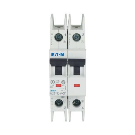 Eaton xEffect FAZ Miniature Circuit Breaker, 2-Pole, 15A, Type C, 500 V dc DC, 10 kA Breaking Capacity