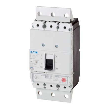 Eaton, NZM, NZM Molded Case Circuit Breaker 3-Pole 100A, Breaking Capacity 4 kA, Plug-in