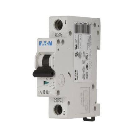 Eaton xEffect FAZ Miniature Circuit Breaker, 1-Pole, 10A, Type C, 250 V dc DC, 10 kA Breaking Capacity