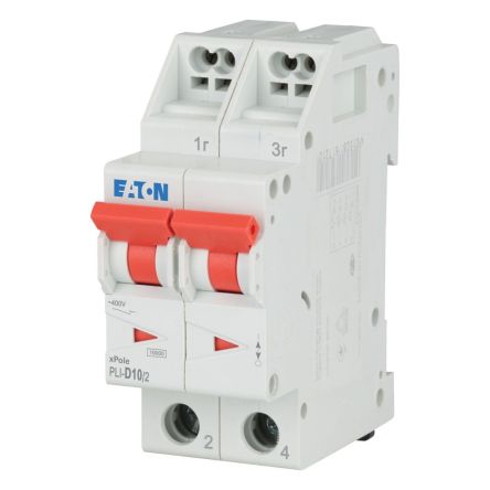 Eaton Eaton Moeller Miniature Circuit Breaker, 2-Pole, 10A, Type D, 400V ac AC, 48 V dc DC, 10 kA Breaking Capacity