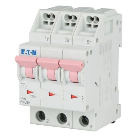 Eaton xPole Eaton Moeller Miniature Circuit Breaker, 3-Pole, 2A, Type D, 400V ac AC, 10 kA Breaking Capacity