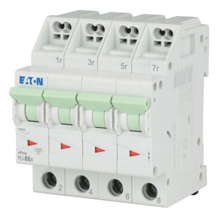 Eaton Eaton Moeller Miniature Circuit Breaker, 4-Pole, 8A, Type B, 400V ac AC, 48 V dc DC, 10 kA Breaking Capacity