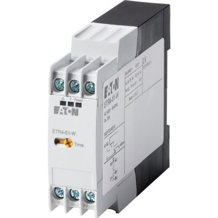 Eaton ETR4 Series DIN Rail Timer Relay, 1-Contact, 400 V ac 400V ac, 3 to 60 s, 1-Function