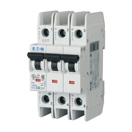 Eaton xEffect FAZ Miniature Circuit Breaker, 3-Pole, 6A, Type B, 415V ac AC, 60 V dc DC, 10 kA Breaking Capacity