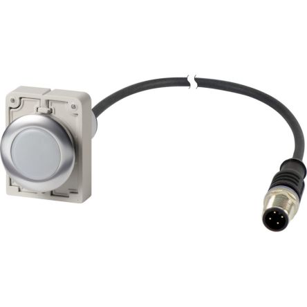 Eaton, C30, Panel Mount White LED Indicator, 30 mm Cutout, Round, 24V