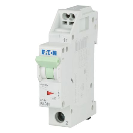 Eaton Eaton Moeller Miniature Circuit Breaker, 1-Pole, 8A, Type D, 230V ac AC, 48 V dc DC, 10 kA Breaking Capacity