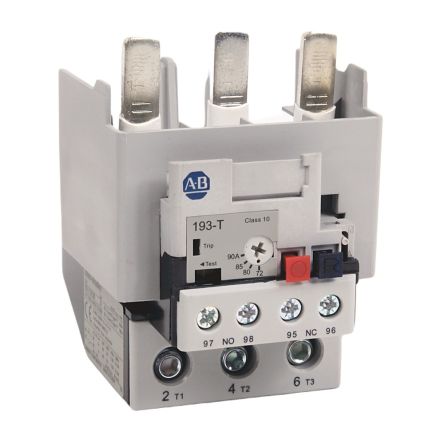 Allen Bradley, 193-T1 Overload Relay, 72A, 90 A F.L.C, 2mA Contact Rating, 18 W, 15V