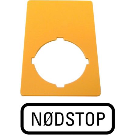 Eaton Label for Use with M22 Pushbuttons, Pre-printed "Emergency Stop, Emergency Switching Off