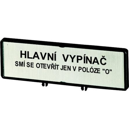 Eaton Label for Use with P3, T5B, T5, Pre-printed "Only Open Main Switch when in 0 Position