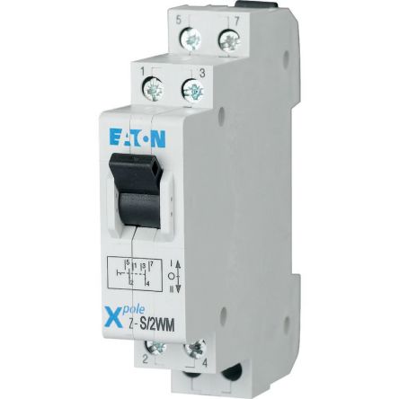 Eaton 2-Pole DIN Rail Changeover Switch -, IP40, 20A