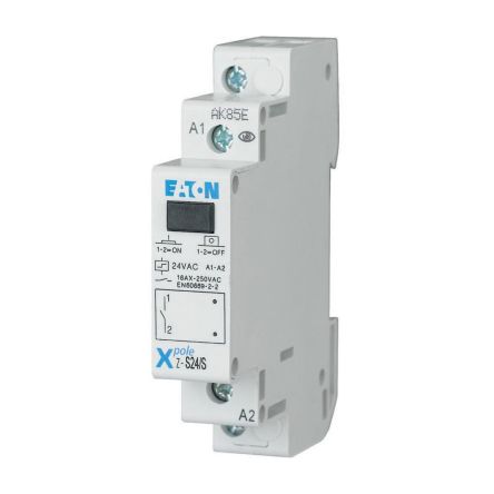 Eaton DIN Rail Impulse Relay, 24V ac Coil, 16A Switching Current, SPST