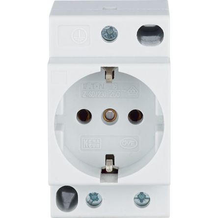 Eaton ZSD White 1 Gang Plug Socket, 16A Indoor, CEE 7/3