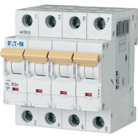 Eaton xPole - PXL PXL Miniature Circuit Breaker, 4-Pole, 13A, Type D, 400V ac AC, 10 kA Breaking Capacity