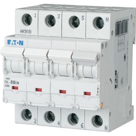 Eaton xPole - PXL PXL Miniature Circuit Breaker, 3-Pole, 50A, Type C, 400V ac AC, 10 kA Breaking Capacity