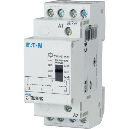 Eaton Z-TN Series Relay, DIN Rail, 230V ac Coil, 4PST