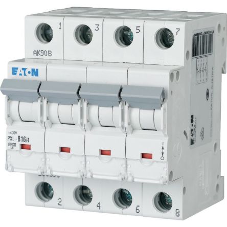Eaton xPole - PXL PXL Miniature Circuit Breaker, 4-Pole, 16A, Type C, 400V ac AC, 10 kA Breaking Capacity
