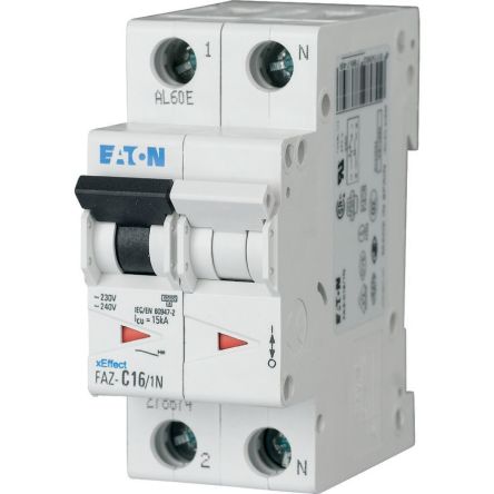 Eaton xEffect FAZ Miniature Circuit Breaker, 1-Pole, 0.75A, Type C, 230V ac AC, 10 kA Breaking Capacity